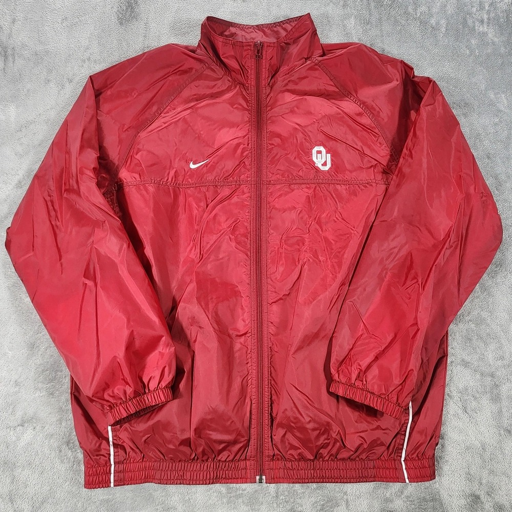 Vintage Oklahoma Sooners Jacket‎ Mens XL Red NCAA Football Nike Windbreaker